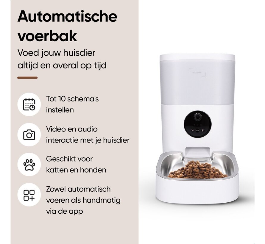 Pets Pride Automatische Voerbak Kat 4 Liter met Full HD camera