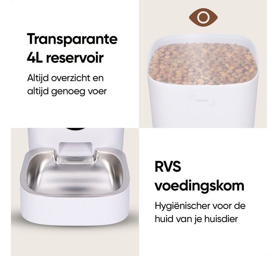 Pets Pride Automatische Voerbak Kat 4 Liter met Full HD camera