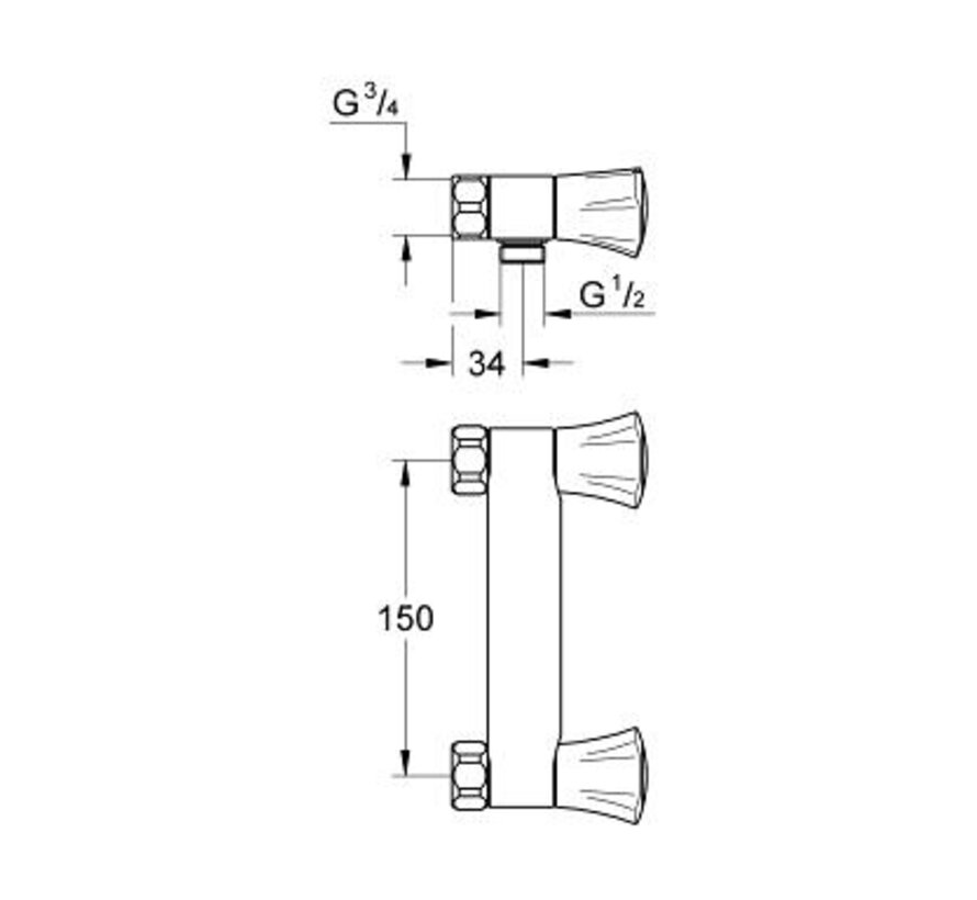 GROHE Costa-L douchemengkraan 150mm