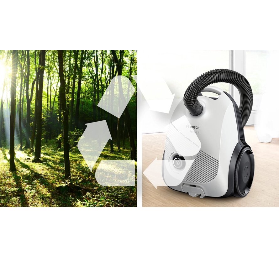 Bosch BGLS2WH1H Serie 2 Stofzuiger met zak 600 Watt Wit