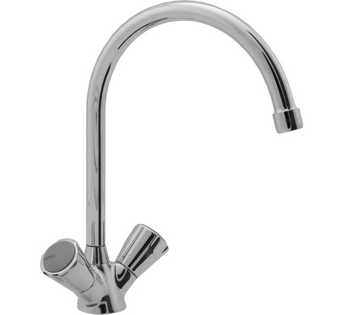 Venlo Nimbus II Messing Eco keukenkraan met draaibare uitloop chroom 200mm