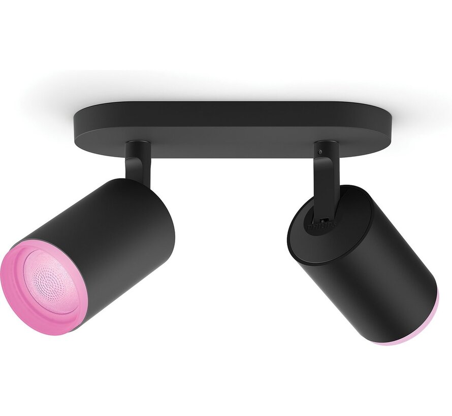 Philips Hue Fugato spotbalk 2 lampen Zwart