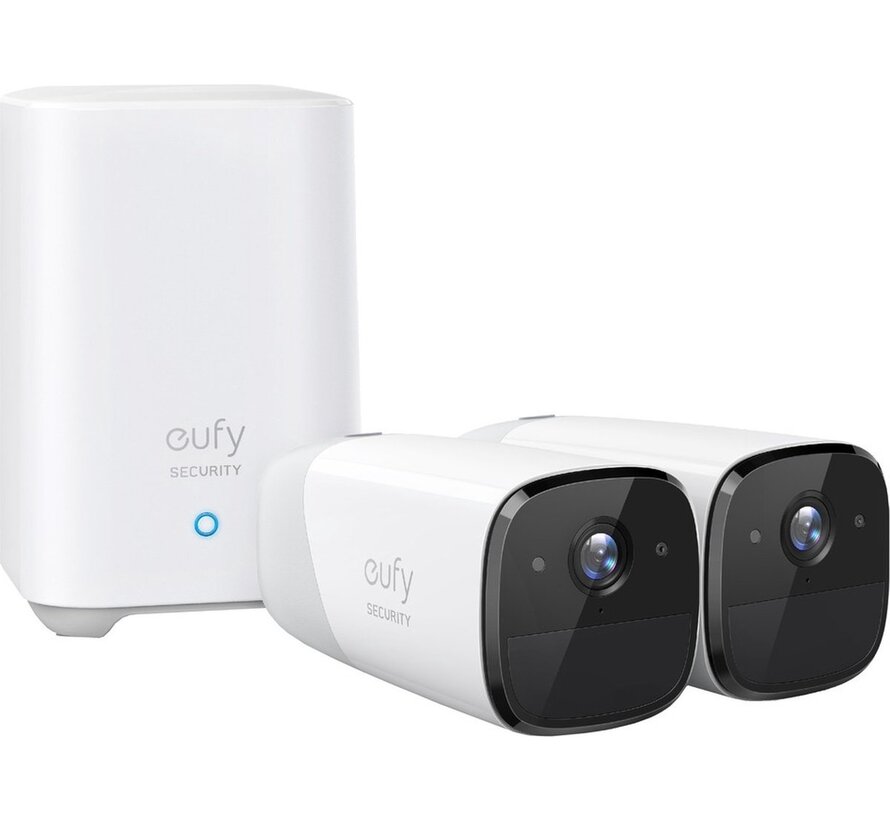 Eufy Cam 2 Pro 2K Draadloze Beveiligingsset Inclusief Homebase en 2 Camera's