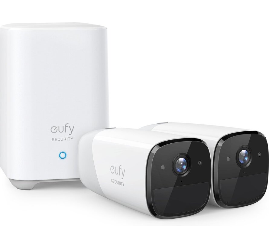 Eufy Cam 2 Pro 2K Draadloze Beveiligingsset Inclusief Homebase en 2 Camera's