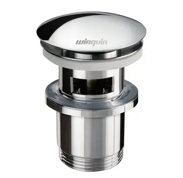Wirquin afvoerplug 73-92mm met clickwaste en overloop chroom