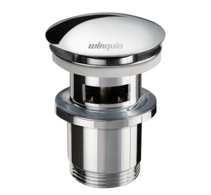 Wirquin afvoerplug 73-92mm met clickwaste en overloop chroom