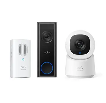 Eufy Bundel - Deurbel C31 met MicroSD + Chime + Pan&Tilt Binnencamera C210