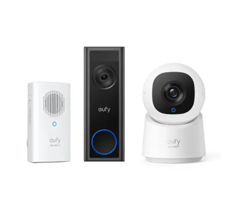 Eufy Bundel - Deurbel C31 met MicroSD + Chime + Pan&Tilt Binnencamera C210
