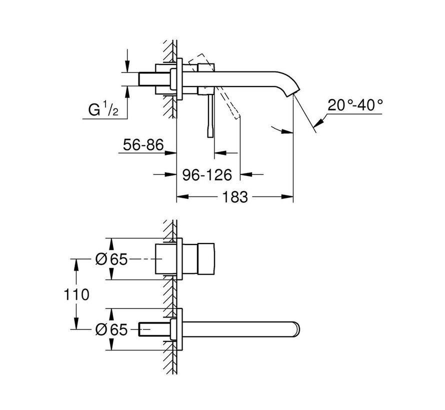 Grohe Essence - 2-gats wastafelkraan M, supersteel 19408DC1