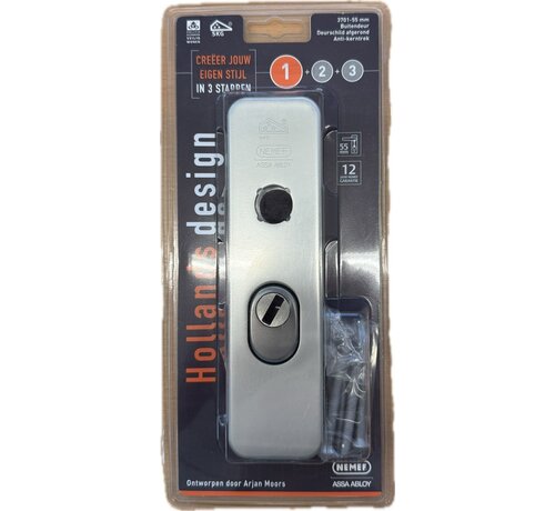 NEMEF Hollands Design Deurschild Afgerond Anti-kerntrek SKG 3-sterren 3701-55mm