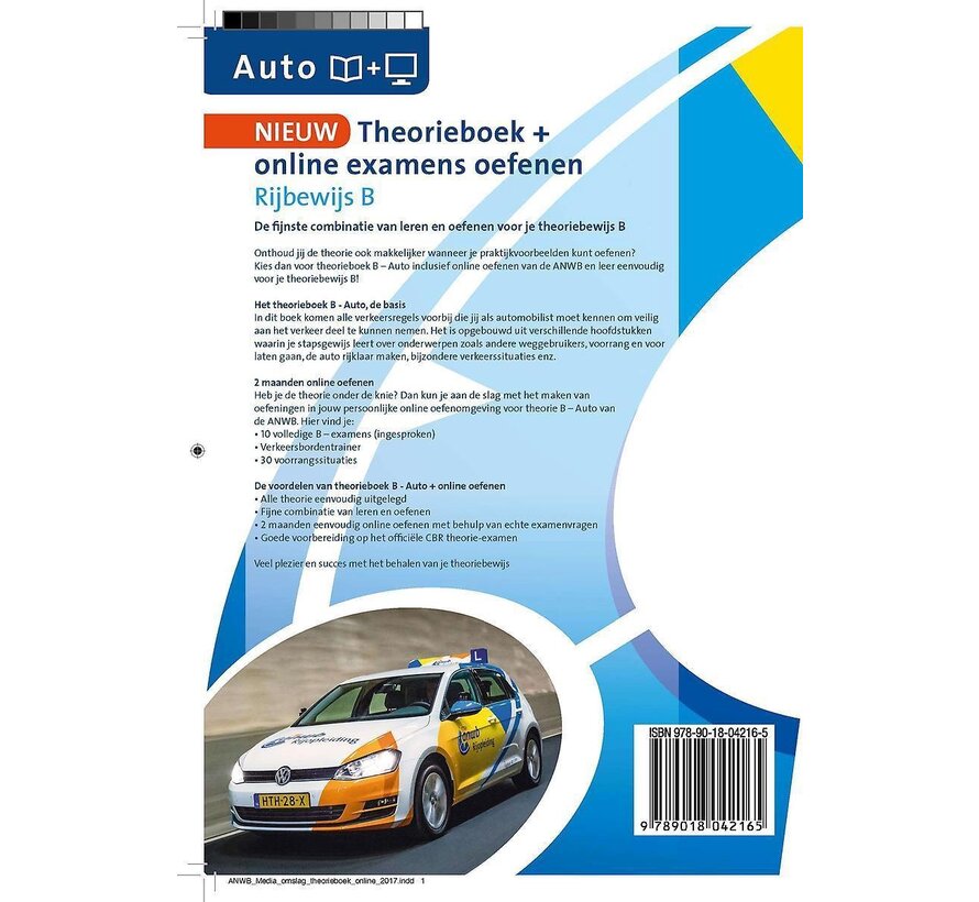 ANWB Rijopleiding - Theorieboek Rijbewijs-B + online examens oefenen