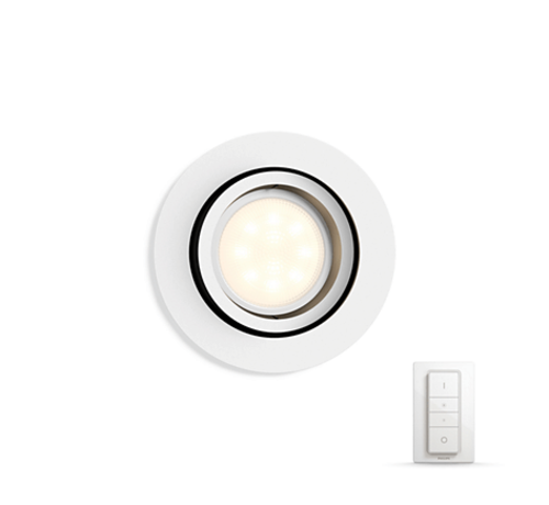 Philips Hue Milliskin inbouwspot rond wit (White Ambiance, incl DIM switch)
