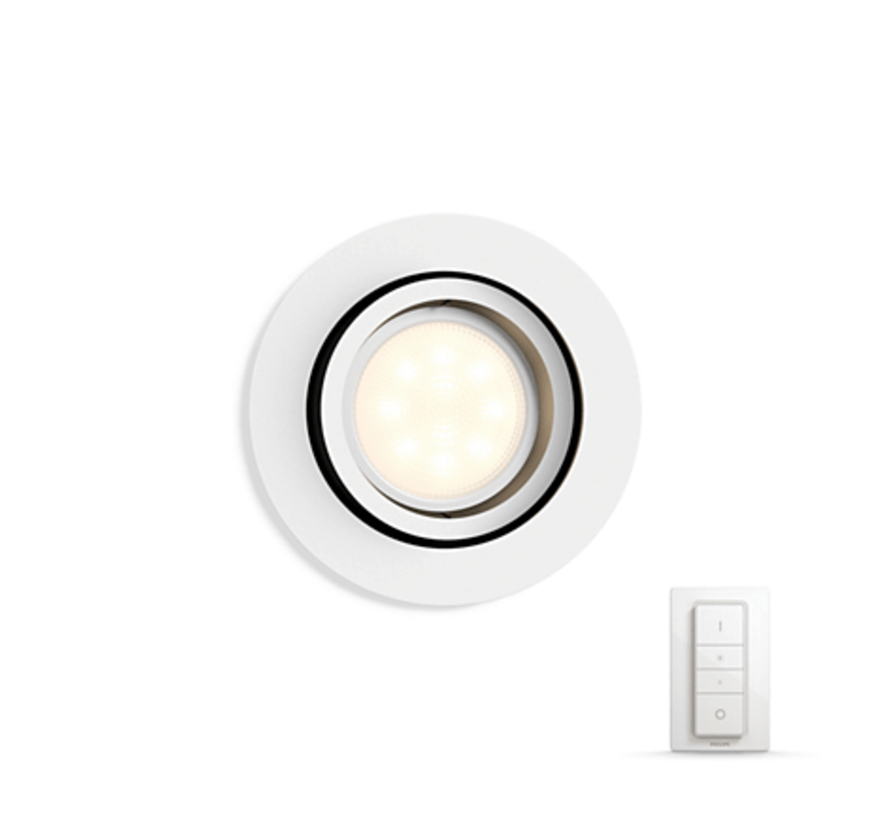 Philips Hue Milliskin inbouwspot rond wit (White Ambiance, incl DIM switch)