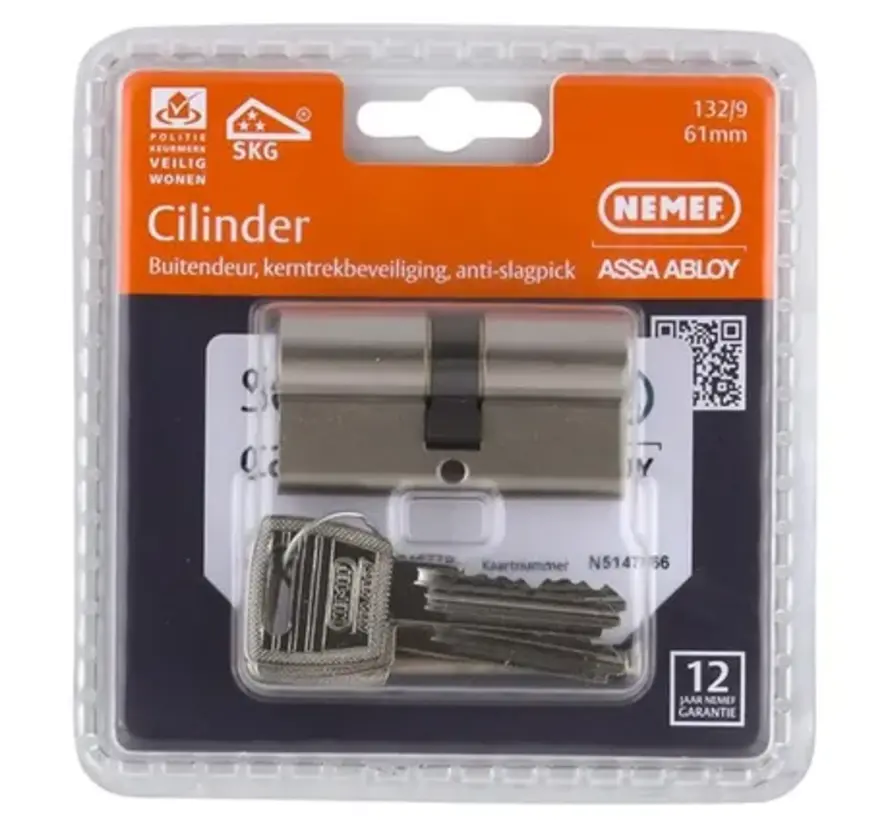 Nemef veiligheidscilinder 30/30 mm SKG 3-sterren