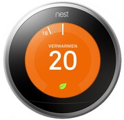 Google Nest Learning Slimme Thermostaat V3  met Heatlink Zilver - Tweedehands