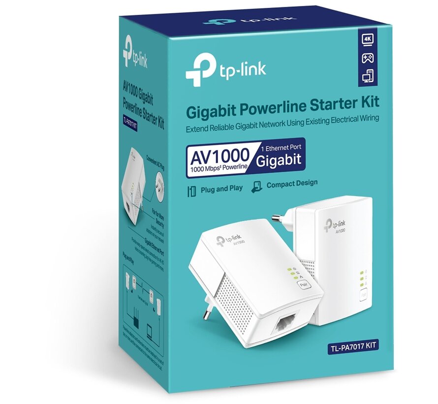 TP-LINK TL-PA7017 KIT | AV1000 Powerline (2-Pack) Powerline-adapter
