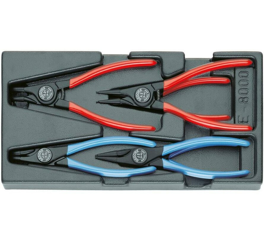 Gedore 1500 ES-8000 6-delige Borgringtangen-set in 1/3 gereedschapsmodule