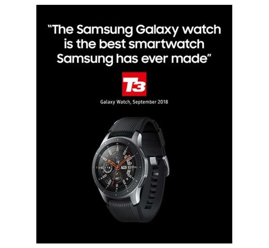 SAMSUNG Galaxy Watch Golf Edition 46mm Zilver/Zwart Siliconen band