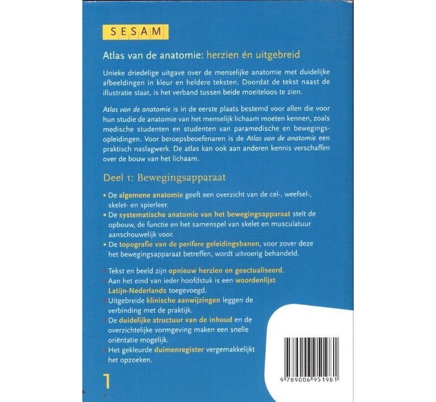 Sesam atlas van de anatomie deel 1 Bewegingsapparaat