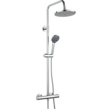 Atlantic regendoucheset Asher met handdouche 3 standen en thermostaatkraan chroom - hartafstand kraan 15 cm