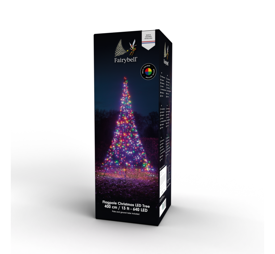 Fairybell | 4 meter | 640 LED-lampjes | Inclusief mast | Multi colour