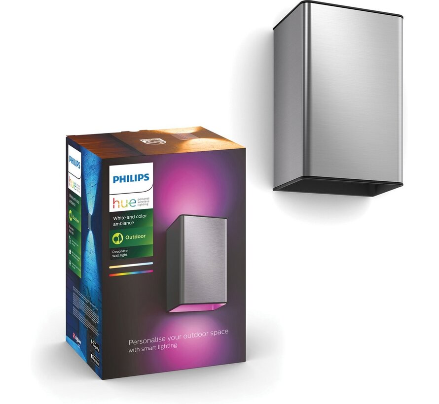 PHILIPS HUE Resonate muurlamp - wit en gekleurd licht - aluminium