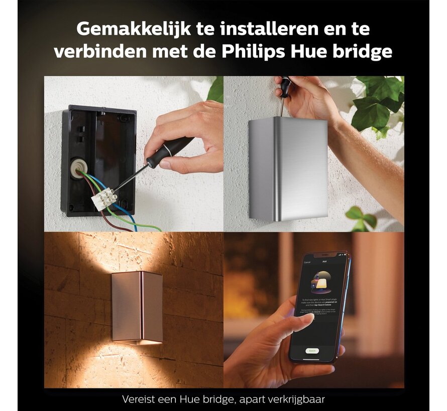 PHILIPS HUE Resonate muurlamp - wit en gekleurd licht - aluminium