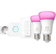 Philips Hue White & Color Ambiance Starterset met 2 x E27 + Bridge + Dimmer + Smart Plug