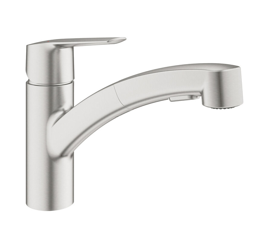 Grohe keukenkraan Start dual spray QuickFix supersteel (RVS look)