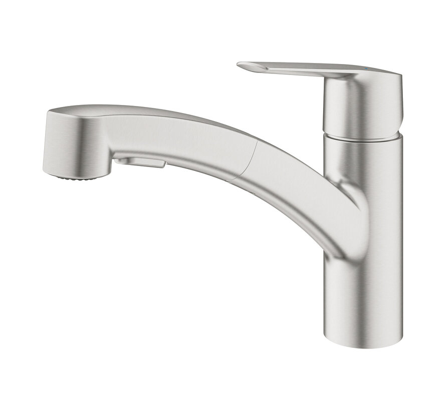 Grohe keukenkraan Start dual spray QuickFix supersteel (RVS look)