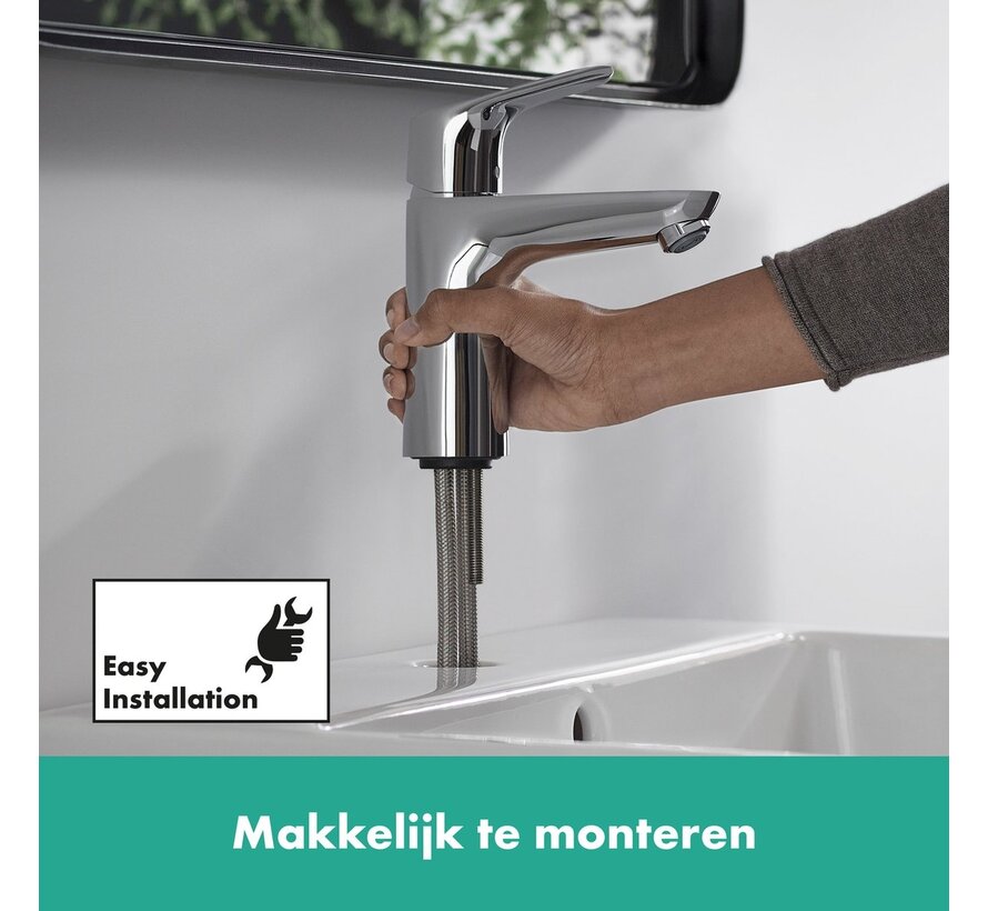 Hansgrohe Focus Coolstart wastafelkraan 100 met waste Chroom
