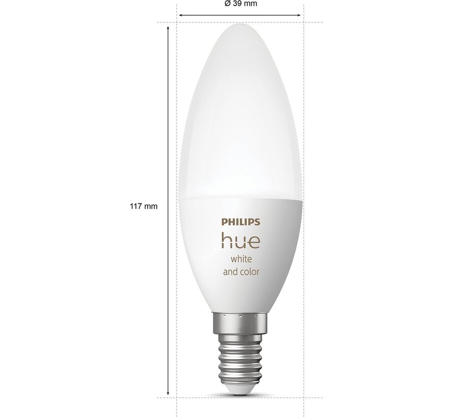 Philips Hue Kaarslamp White and Color E14 Duo pack