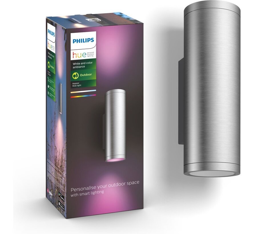 Philips Hue Appear muurlamp White & Color - RVS