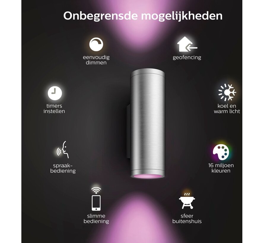 Philips Hue Appear muurlamp White & Color - RVS