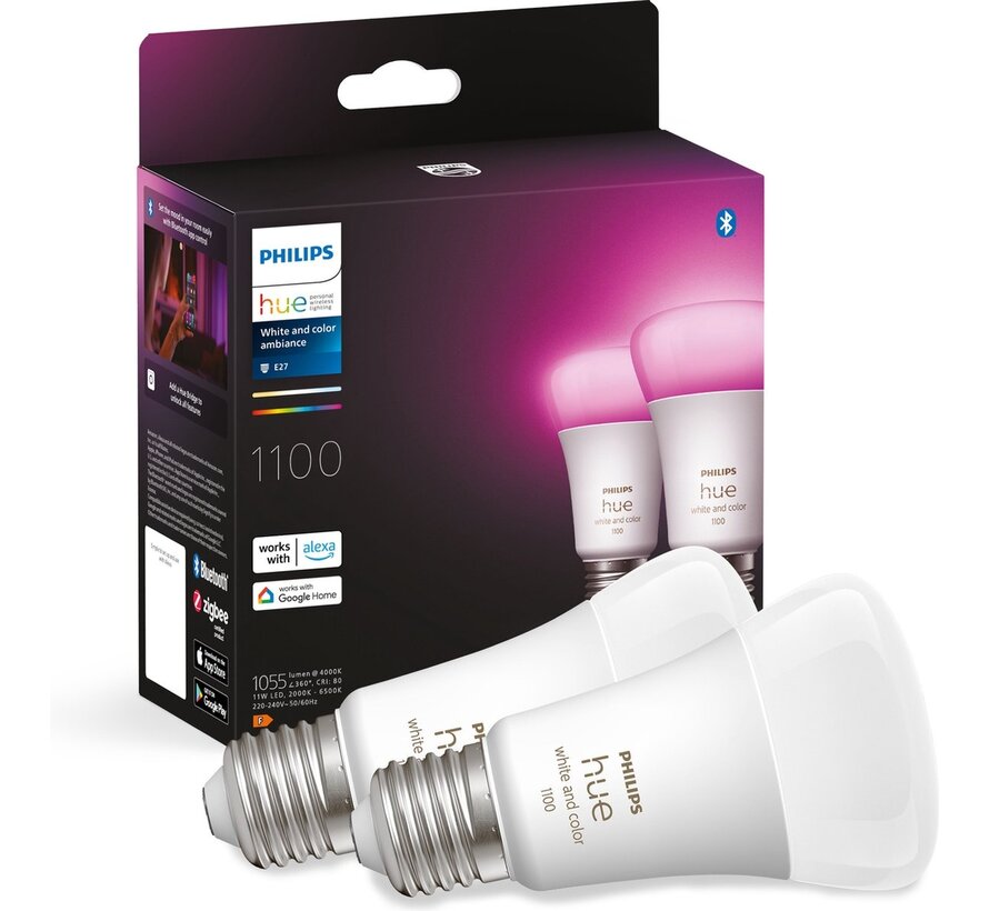 Philips Hue White en Color Ambiance 1100 Lumen Bluetooth (2-pack)