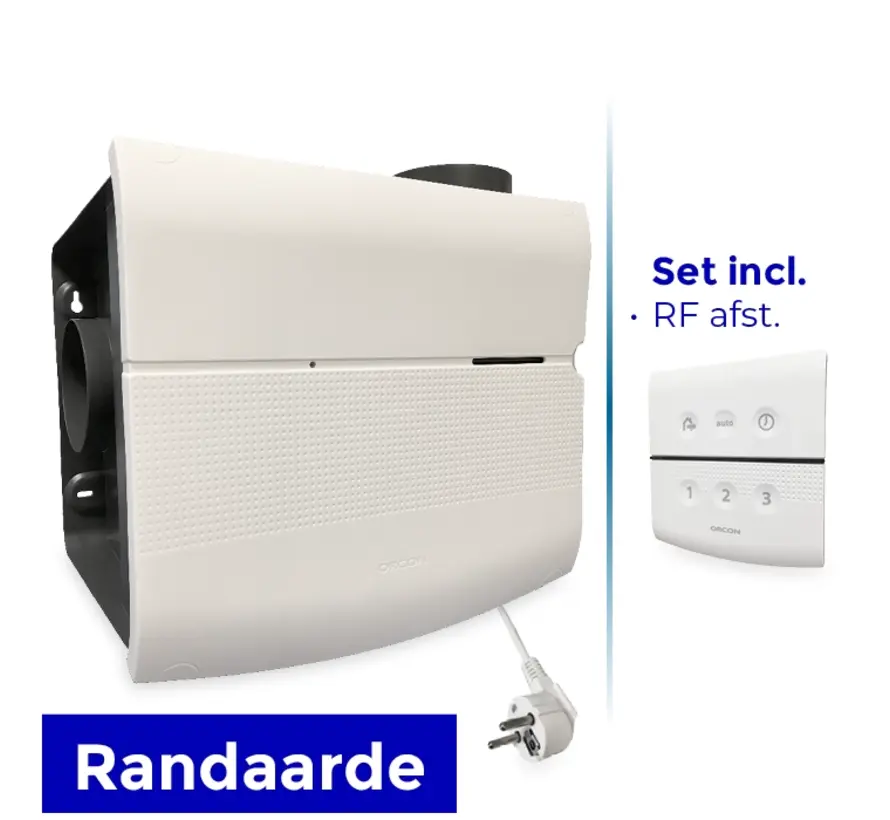 Orcon MVS-15R Pakket 550 m³/h + RFT bediening - randaarde stekker - Refurbished
