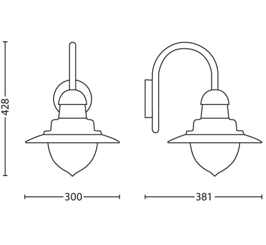Philips myGarden Outdoor Raindrop Zwart