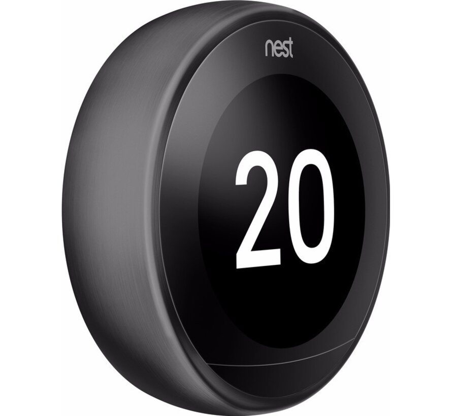 Google Nest Learning Slimme Thermostaat V3 met Heatlink Zwart - Tweedehands