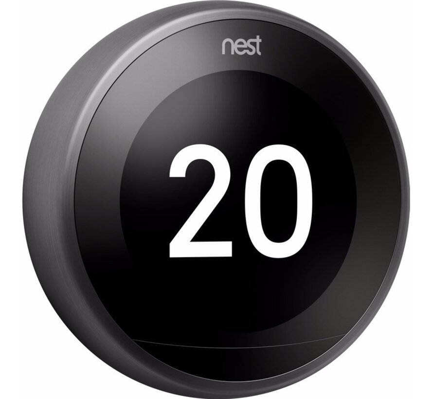 Google Nest Learning Slimme Thermostaat V3 met Heatlink Zwart - Tweedehands