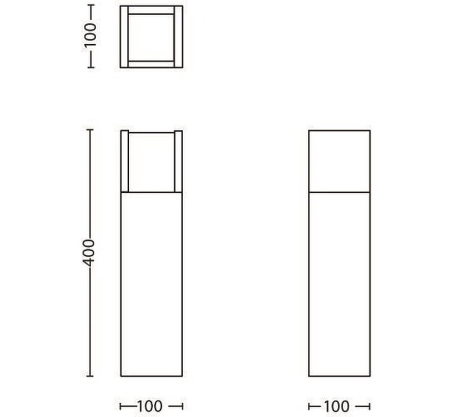 Philips myGarden Arbour buitenlamp 40 cm – moderne tuinpaal