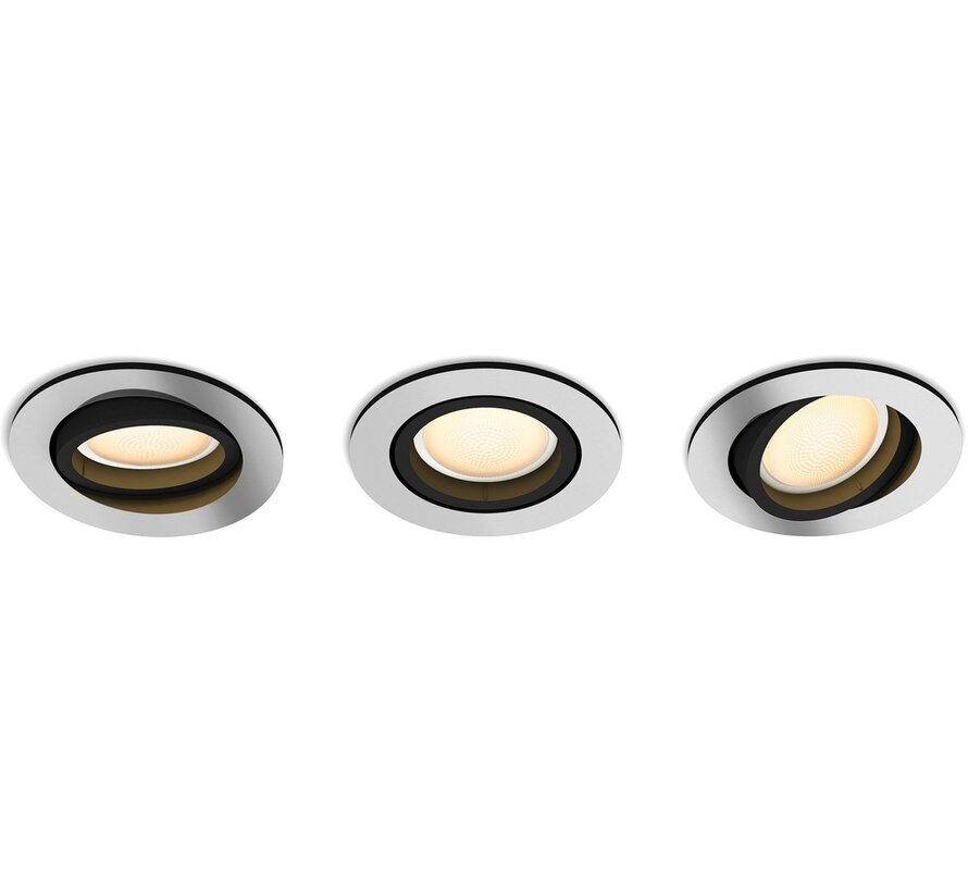 Philips Hue Milliskin inbouwspot White Ambiance – rond – wit – 3-pack
