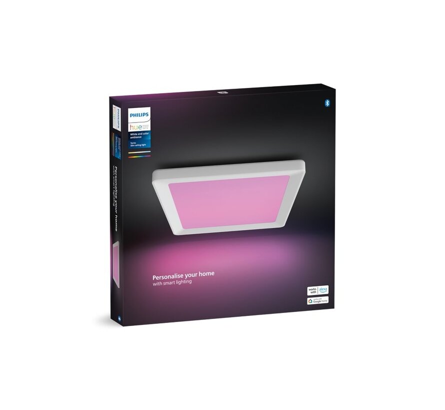 Philips Hue Tento plafondlamp – Wit Vierkant 30 cm – White & Color Ambiance