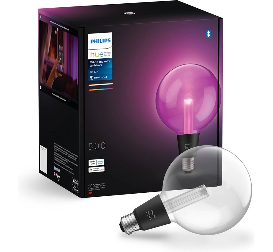 Philips Hue Lightguide globelamp G125 – wit en gekleurd licht – E27