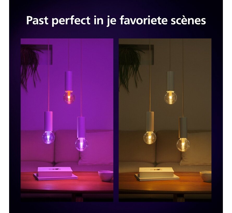 Philips Hue Lightguide globelamp G125 – wit en gekleurd licht – E27