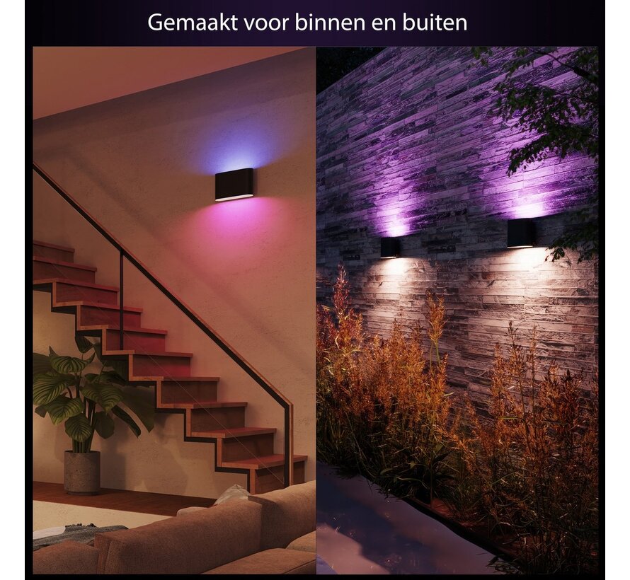 Philips Hue Dymera muurlamp – zwart – White & Color Ambiance