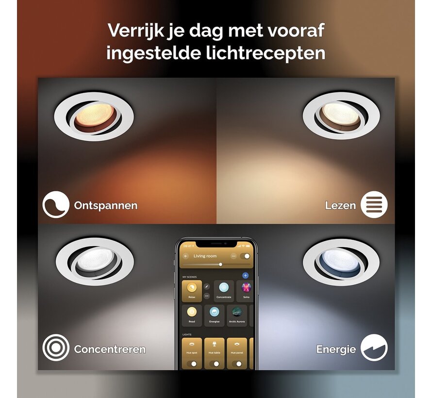 Philips Hue Milliskin inbouwspot – rond wit – White Ambiance