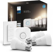 Philips Hue White Starter Pack E27 – 3 lampen + Dimmer Switch + Bridge