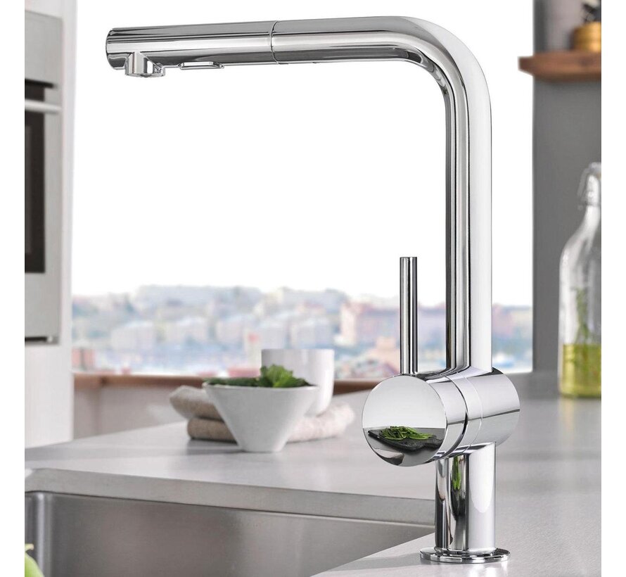 Grohe Minta keukenkraan met uittrekbare dual-spray handdouche – chroom