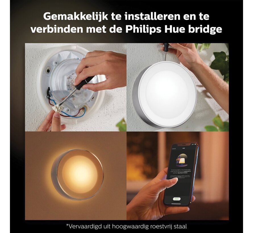 Philips Hue Daylo Outdoor Wandlamp – White & Color – Aluminium