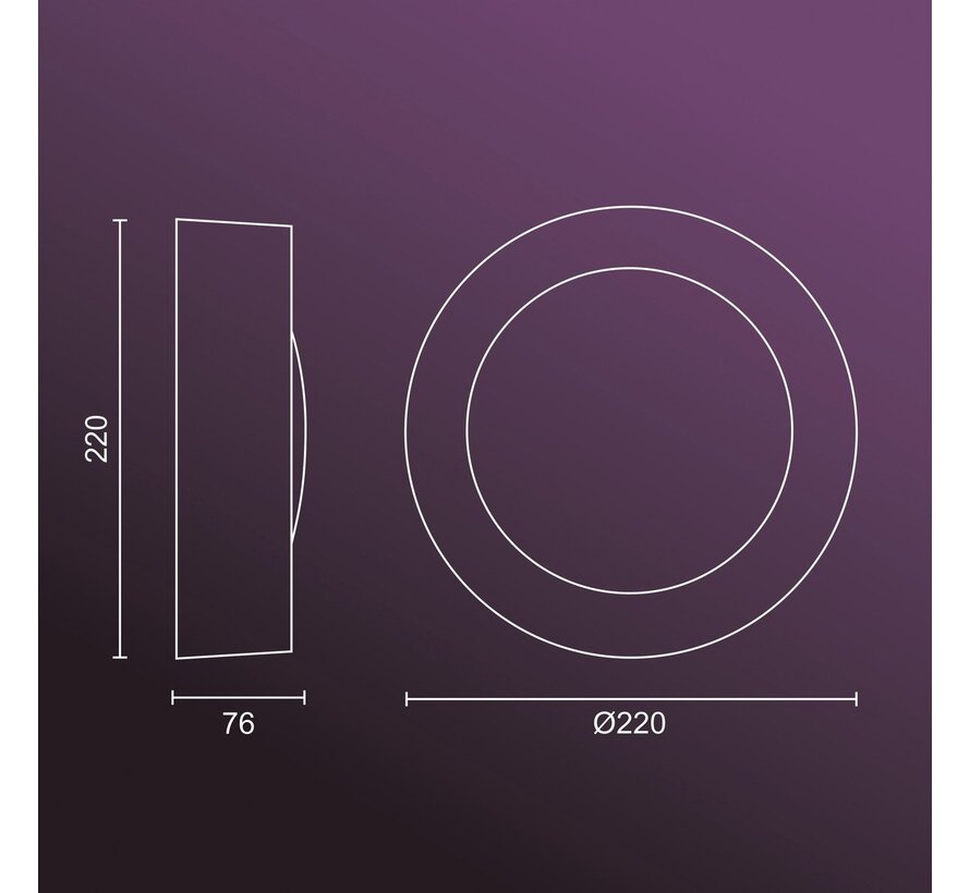 Philips Hue Daylo Outdoor Wandlamp – White & Color – Aluminium